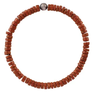 Stone & Sterling Stretch Bracelet in Red Jasper