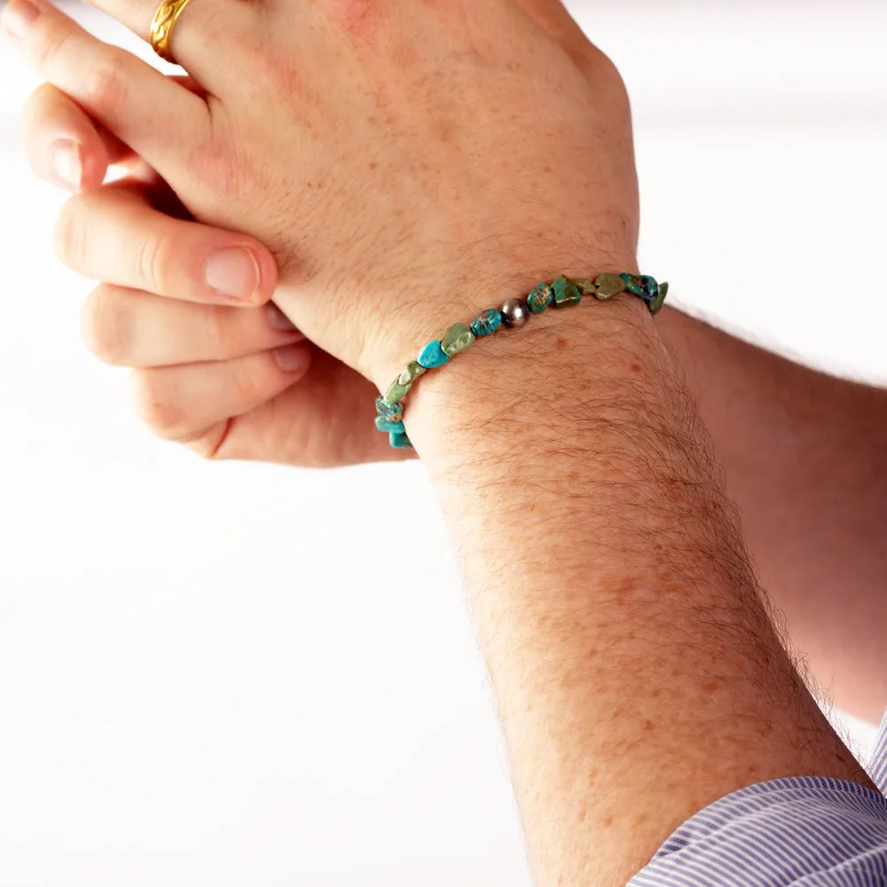 Stone & Sterling Stretch Bracelet Set - Tumbled Turquoise | Available to Ship March 7, 2025