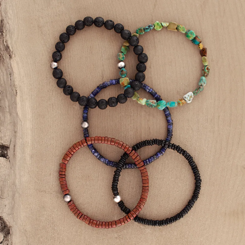 Stone & Sterling Stretch Bracelet Set - Tumbled Turquoise | Available to Ship March 7, 2025