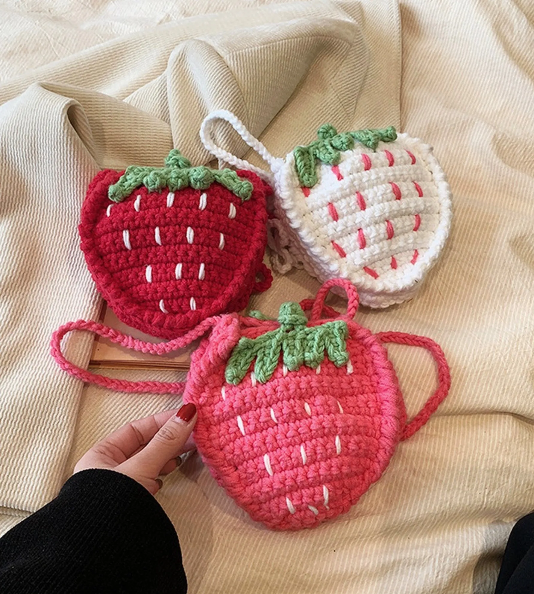 Strawberry Crocheted Bag - Two Colors