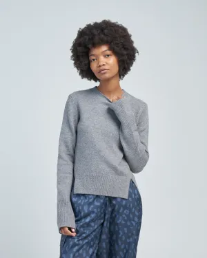 stretch cashmere crewneck pullover