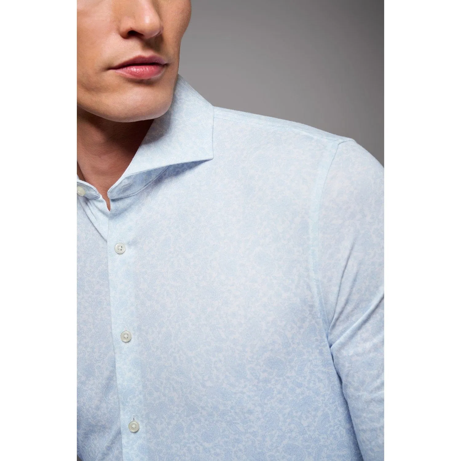 STRETCH PAISLEY PRINT HAI COLLAR