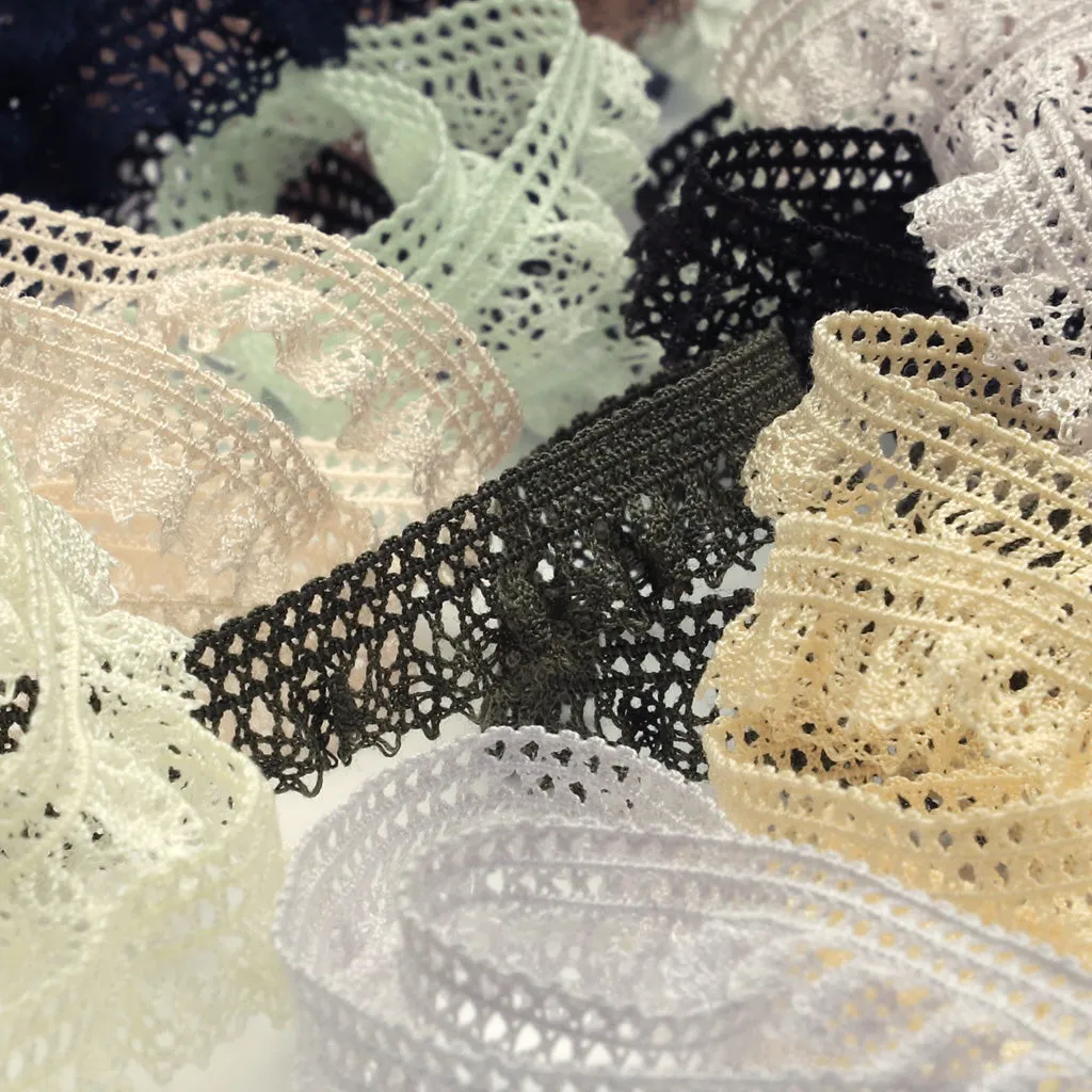 Stretch Torchon Lace #93 Silver Rose