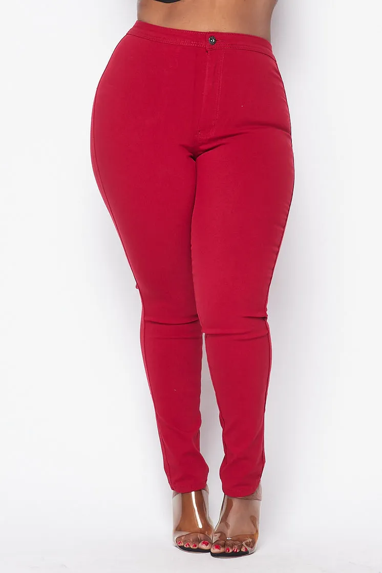 Stretchy Skinny High Waist Jeans (More colors - Red, Black, Mustard, Olive,) Plus Size