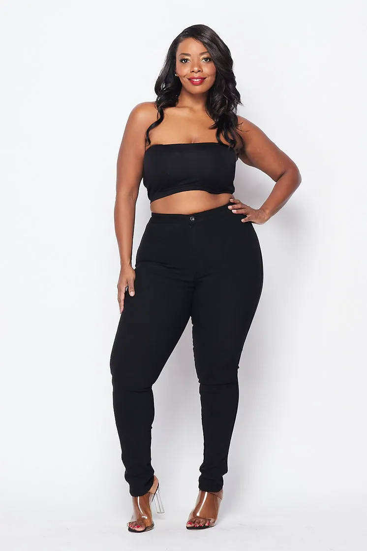 Stretchy Skinny High Waist Jeans (More colors - Red, Black, Mustard, Olive,) Plus Size