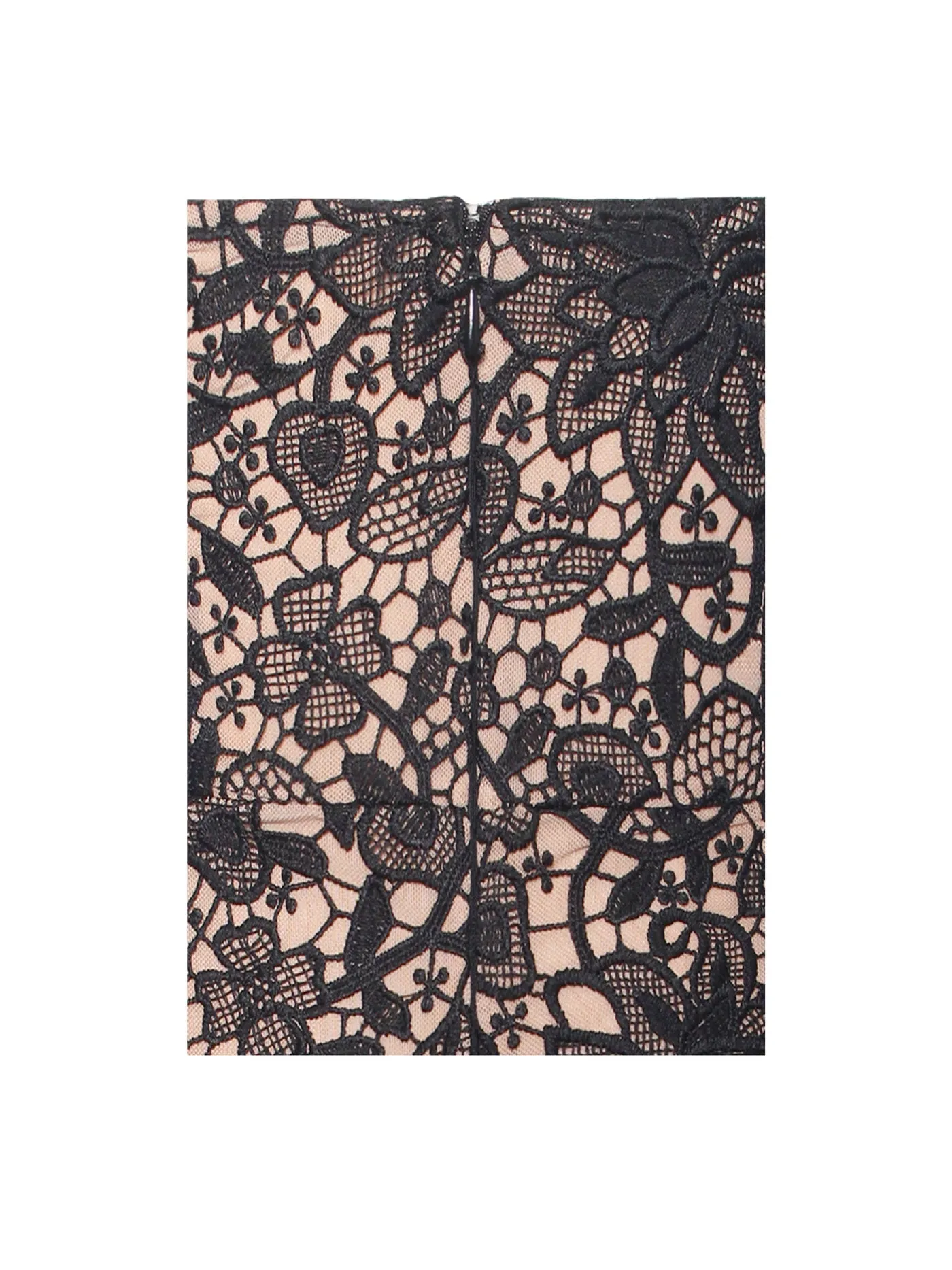 String Me Along Lace Fringed Strapless Dress x Black
