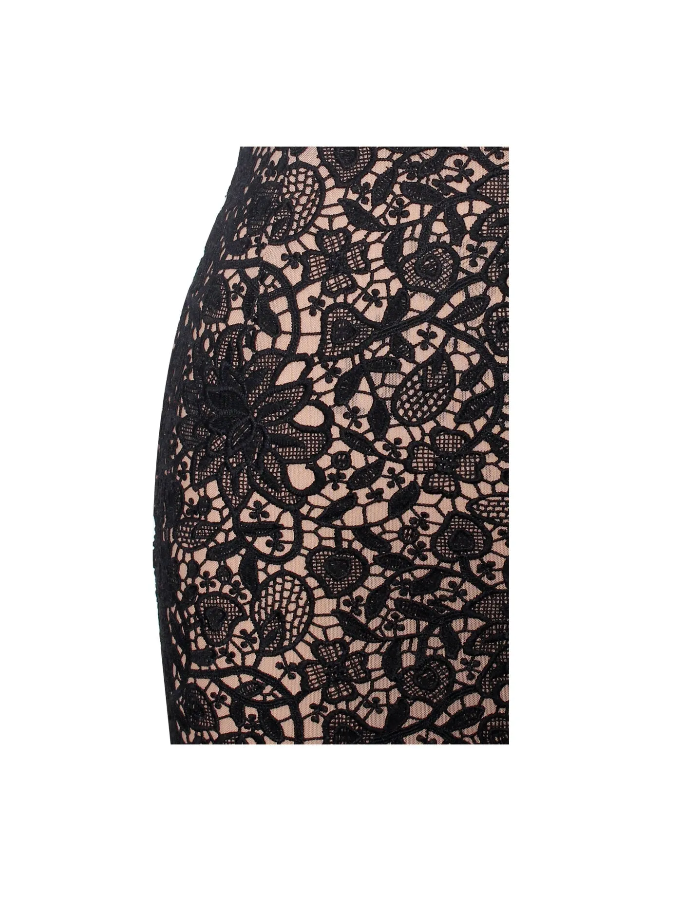 String Me Along Lace Fringed Strapless Dress x Black