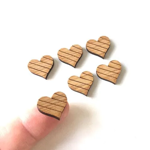 Stripey Heart  - 10 Pairs