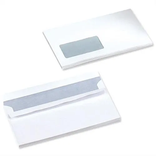 Supreme DL Envelopes 80gsm Window Peel and Seal White (Pack of 1000)