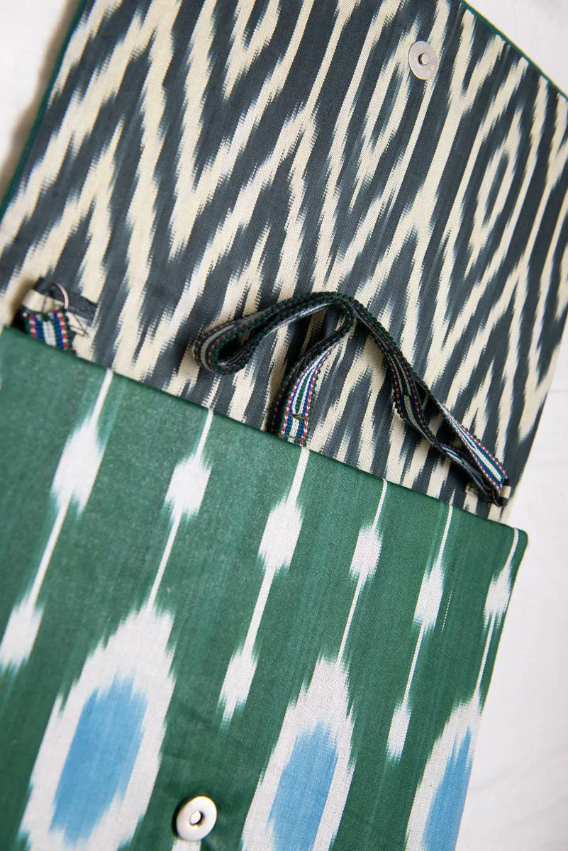 Suzani Embroidered Ikat Clutch