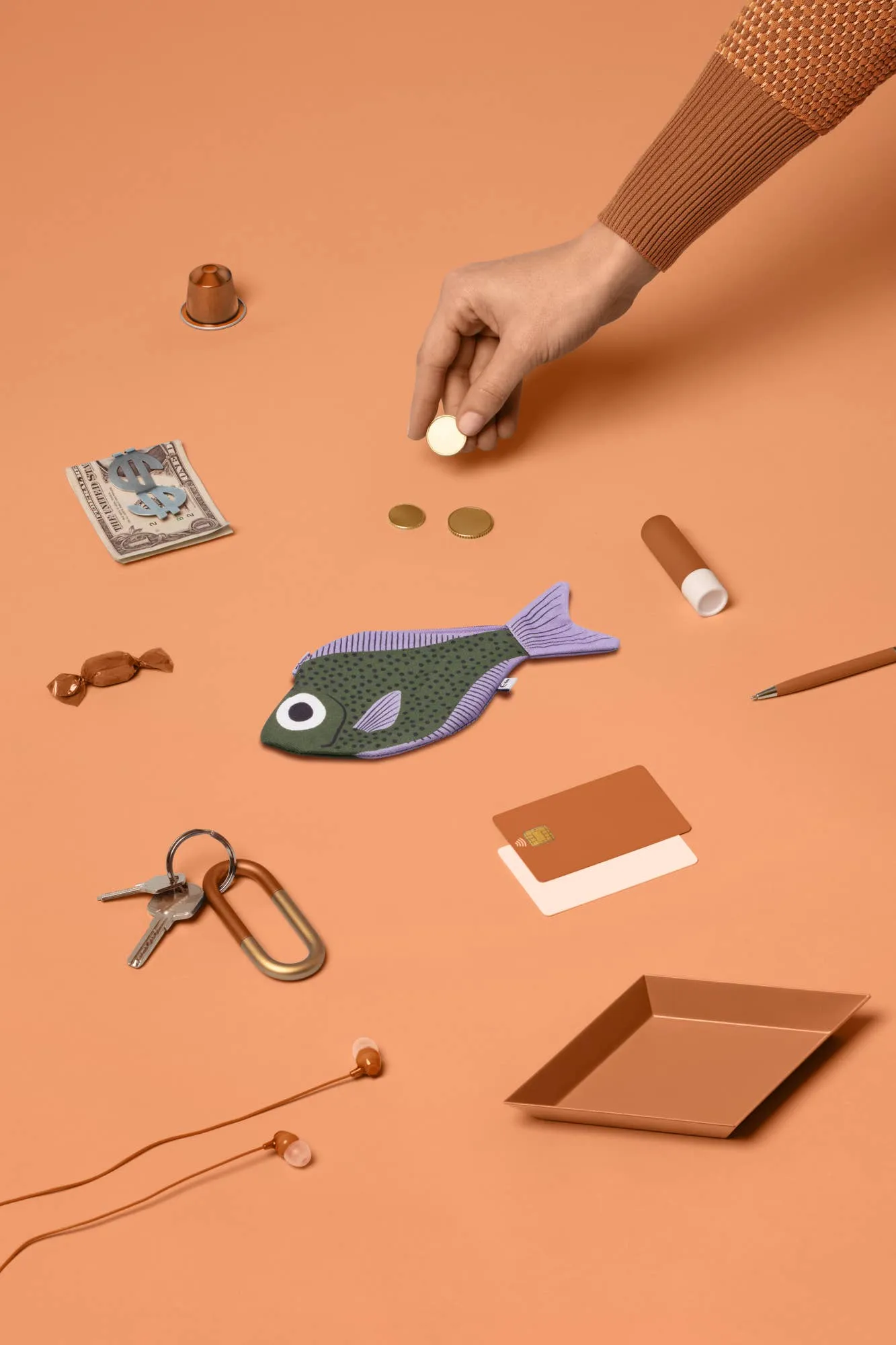 Sweeper fish purse or keychain (green)