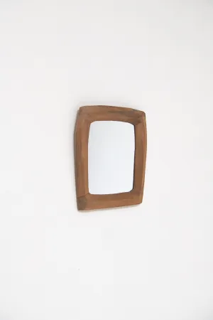 SWISS, ANTHROPOSOPHIC CARVED WOOD MIRROR, C. 1930