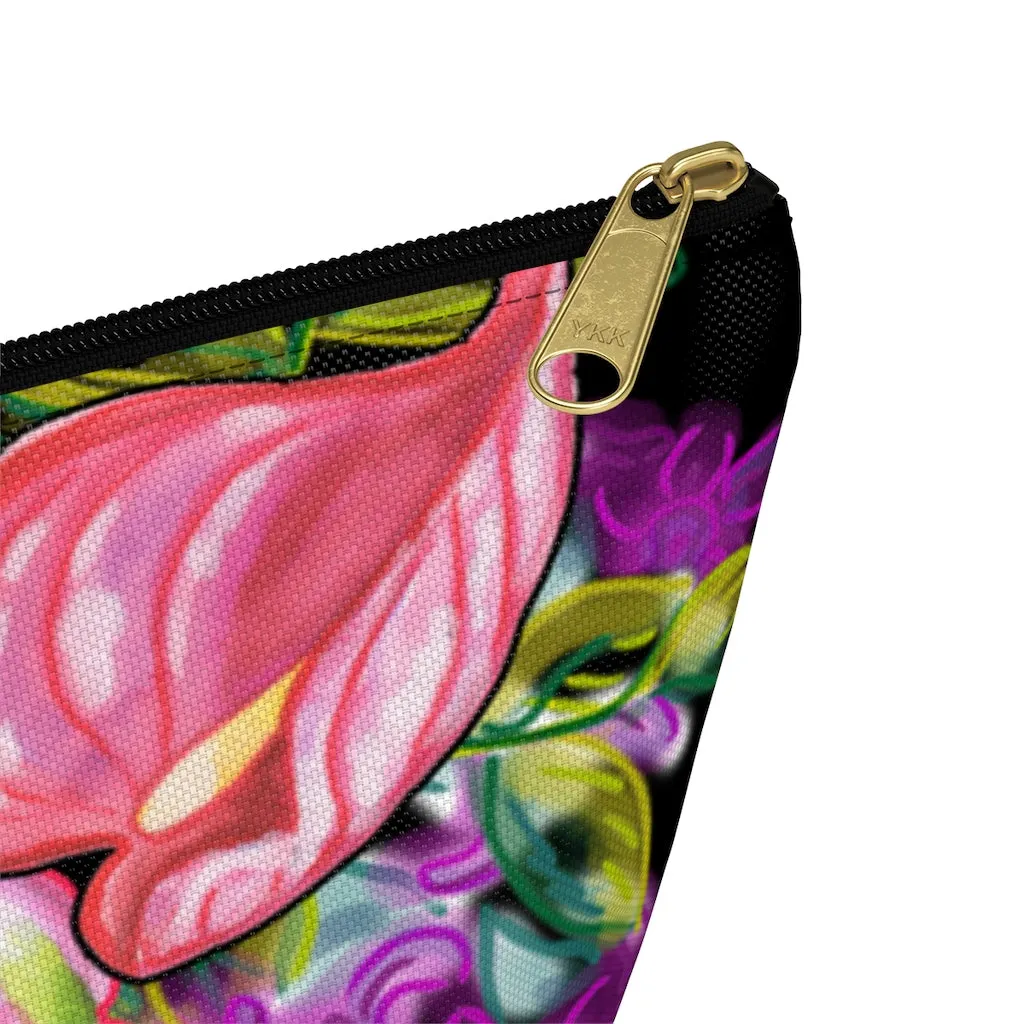 T-Bottom Accessory Pouch:  Orchid Splash - Black