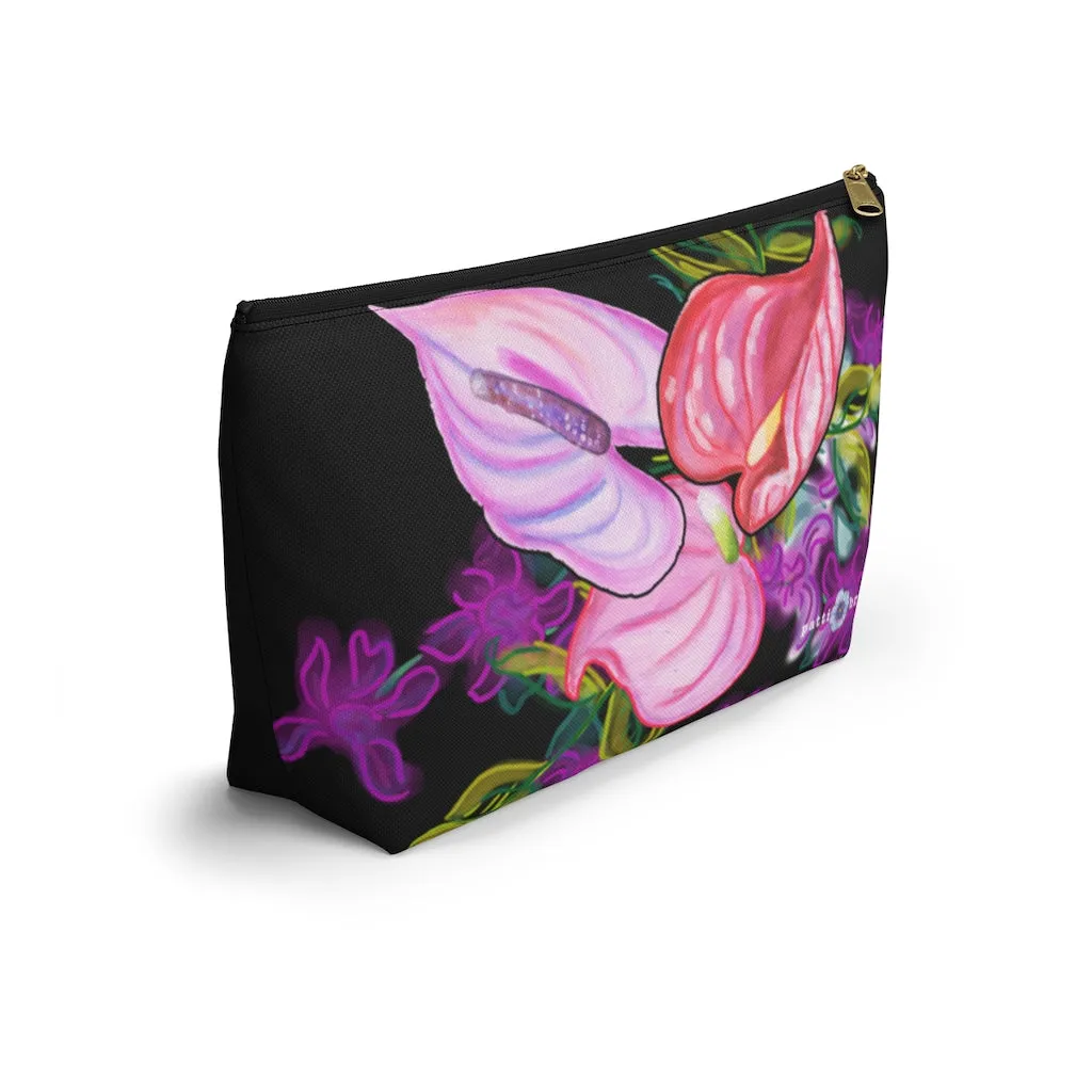T-Bottom Accessory Pouch:  Orchid Splash - Black
