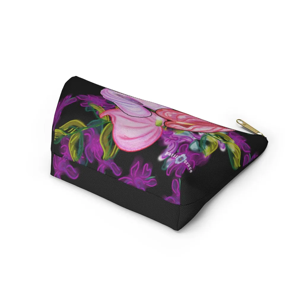 T-Bottom Accessory Pouch:  Orchid Splash - Black