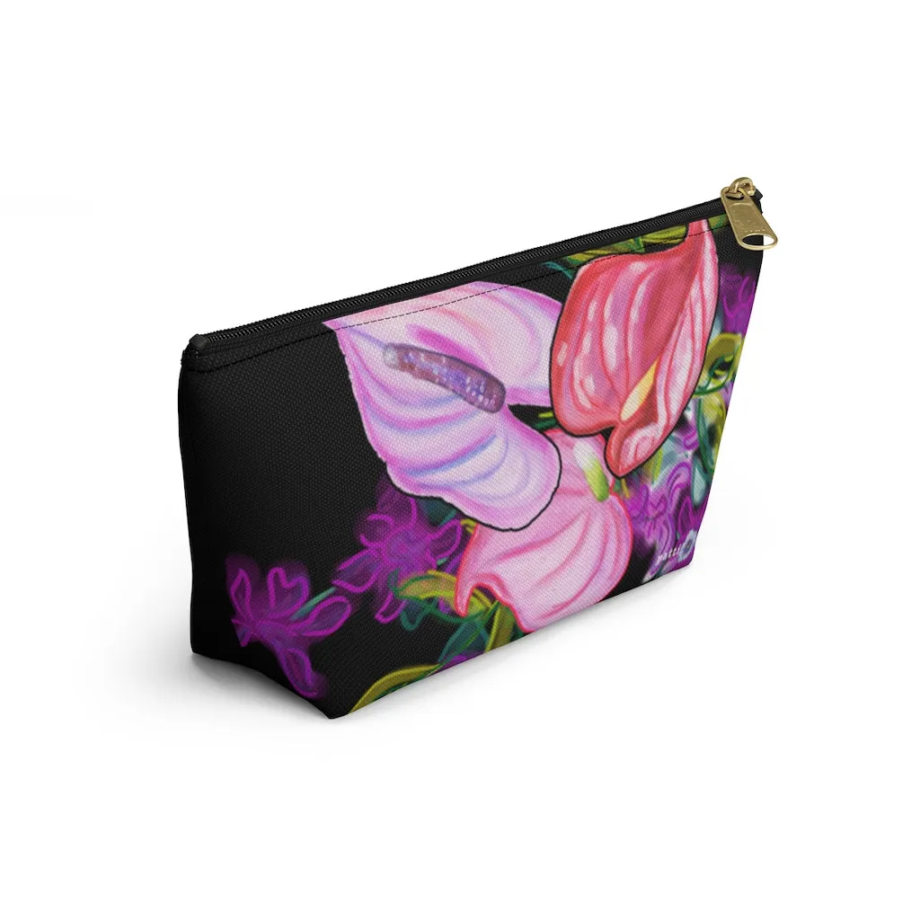 T-Bottom Accessory Pouch:  Orchid Splash - Black