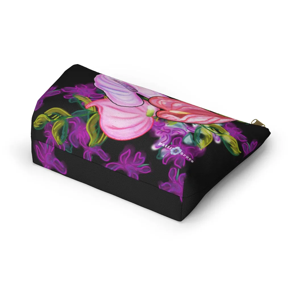 T-Bottom Accessory Pouch:  Orchid Splash - Black