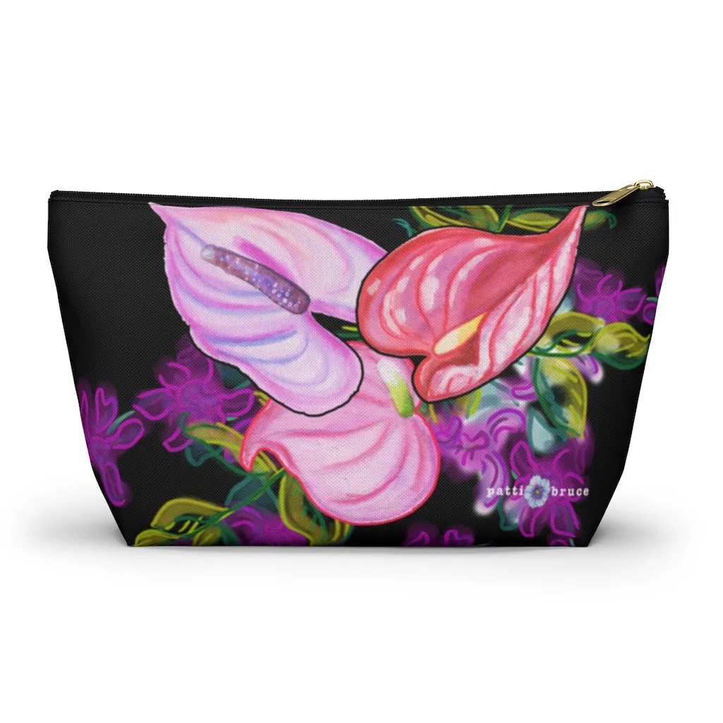 T-Bottom Accessory Pouch:  Orchid Splash - Black
