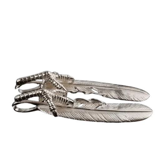 Tady King Silver Claw Feather Pendant
