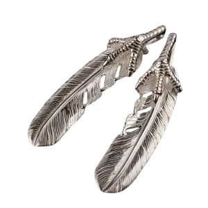Tady King Silver Claw Feather Pendant