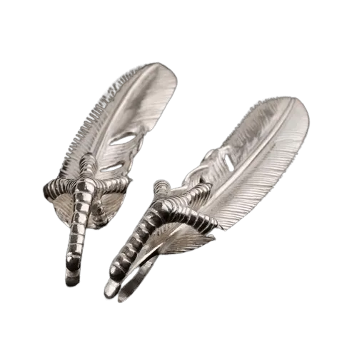Tady King Silver Claw Feather Pendant