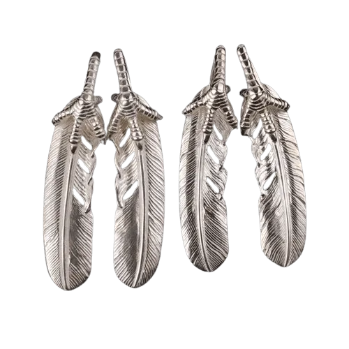 Tady King Silver Claw Feather Pendant