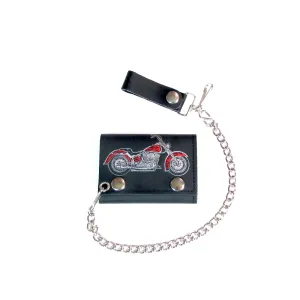TC304C-135  Tri-Fold Wallet w/ Chain- Motorcycle