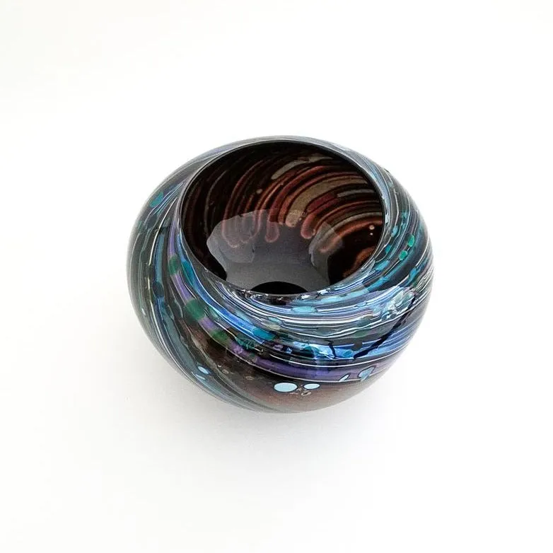 Teal Purple Feather Bowl