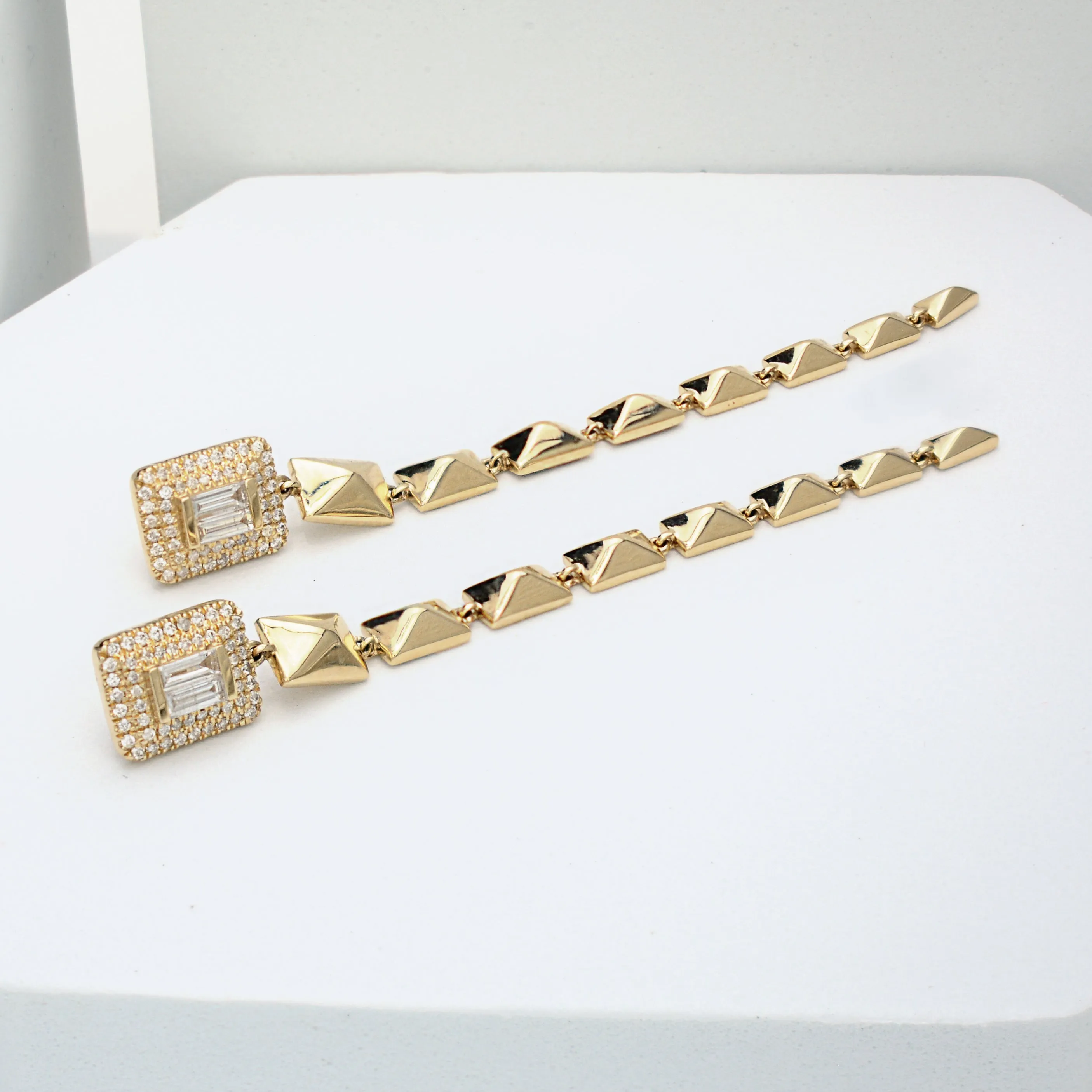 The 14K Yellow Gold Diamond GG Drop Earrings