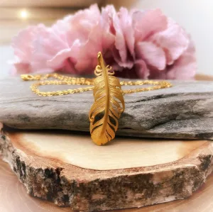 The Gold Feather Necklace