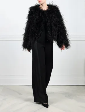 The Kiki Feather Jacket Availble in Black and White