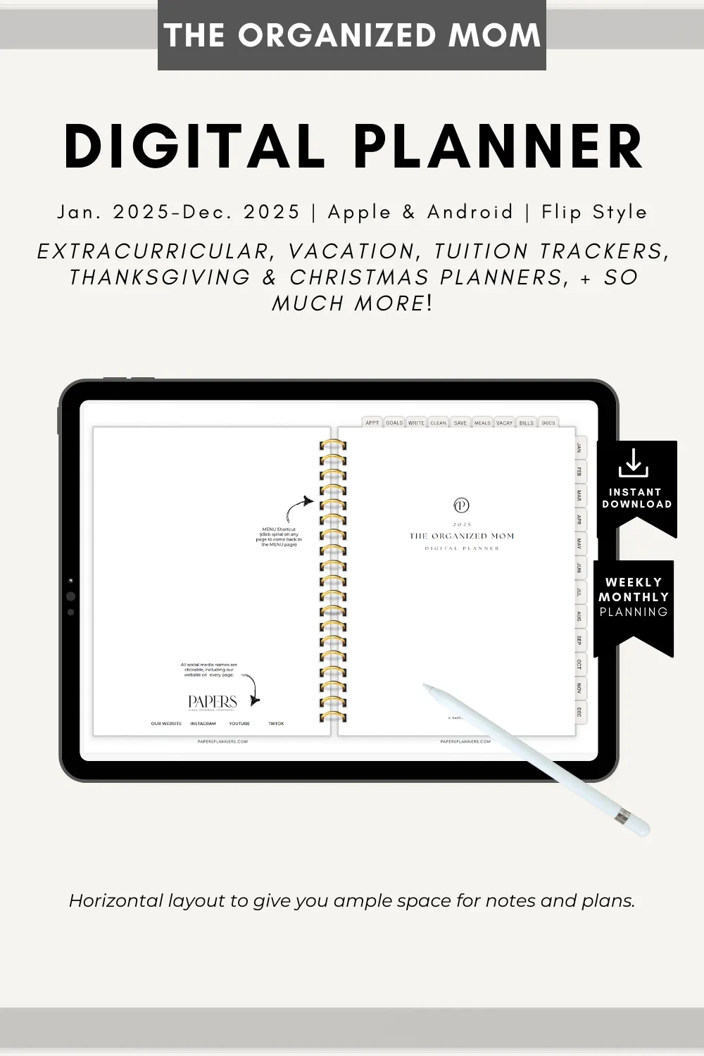 The Organized Mom - 2025 Digital Planner