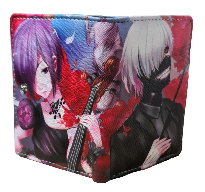 Tokyo Ghoul Anime Wallet - Ken Kaneki and Touka Kirishima - Unisex - Black / Premium PVC Leather