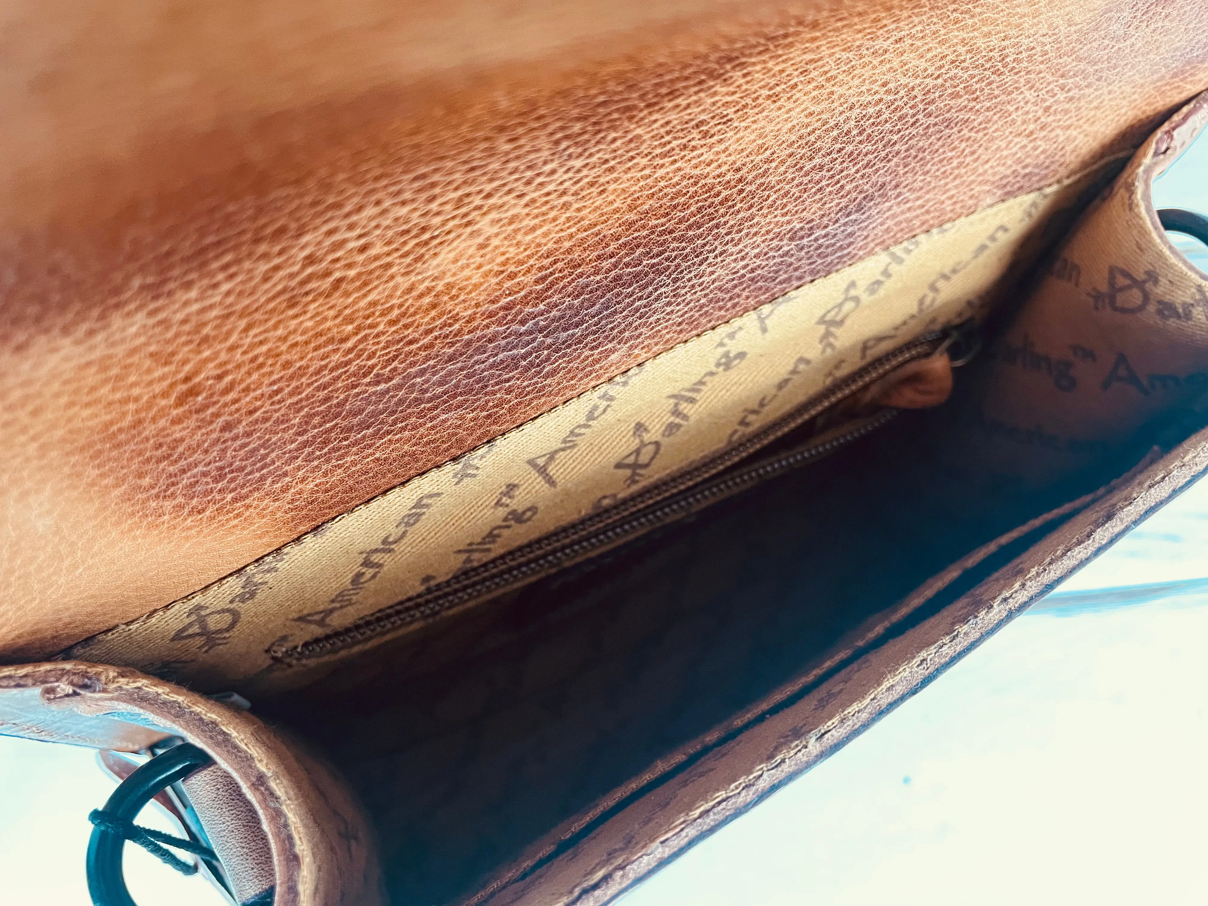 Tooled Leather Clutch Handbag