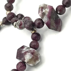 Tourmaline and Eudialyte Gemstone Stretch Bracelet MEDIUM