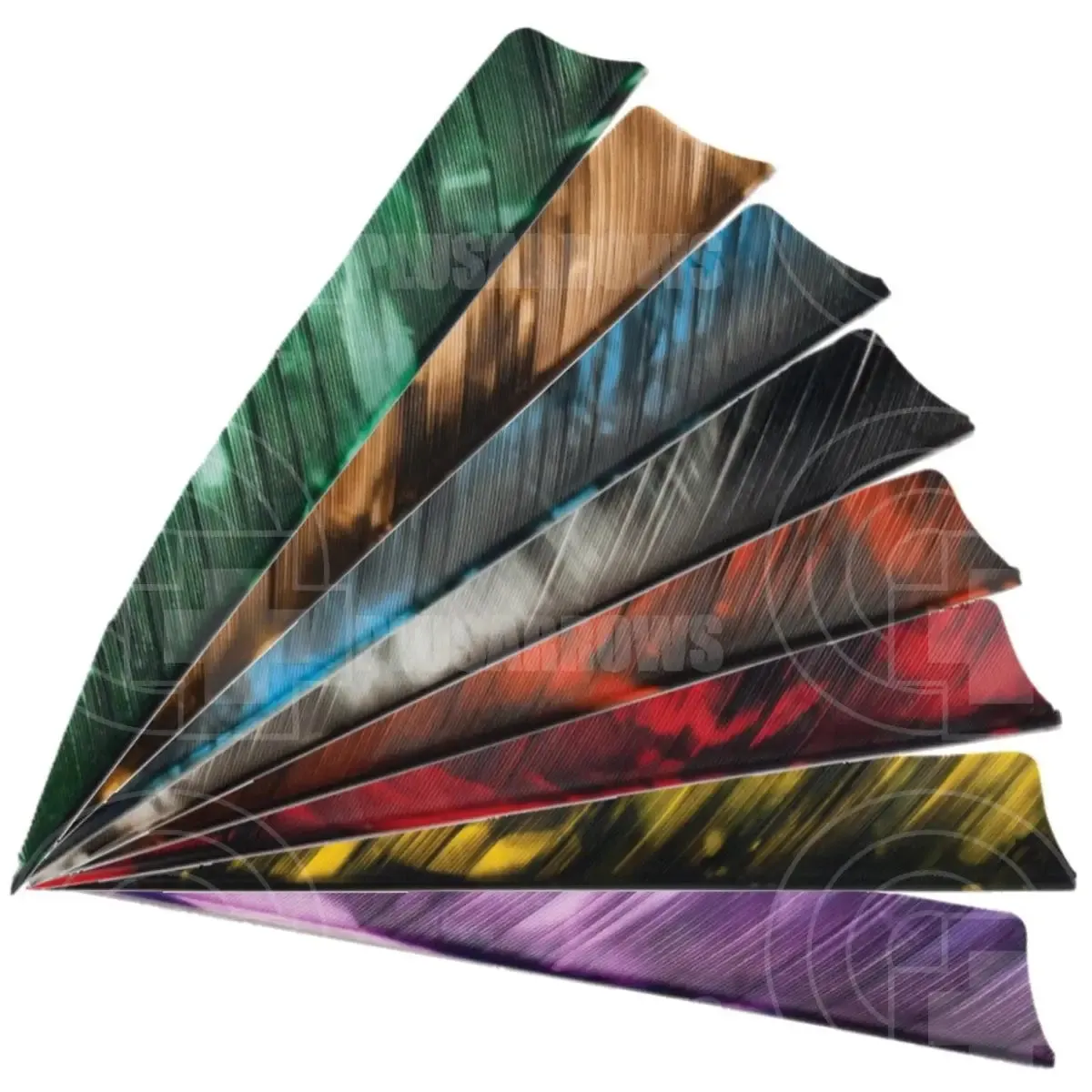 Tre Camo Colour 3.0" Shield Cut Feathers RW (12 Pack)