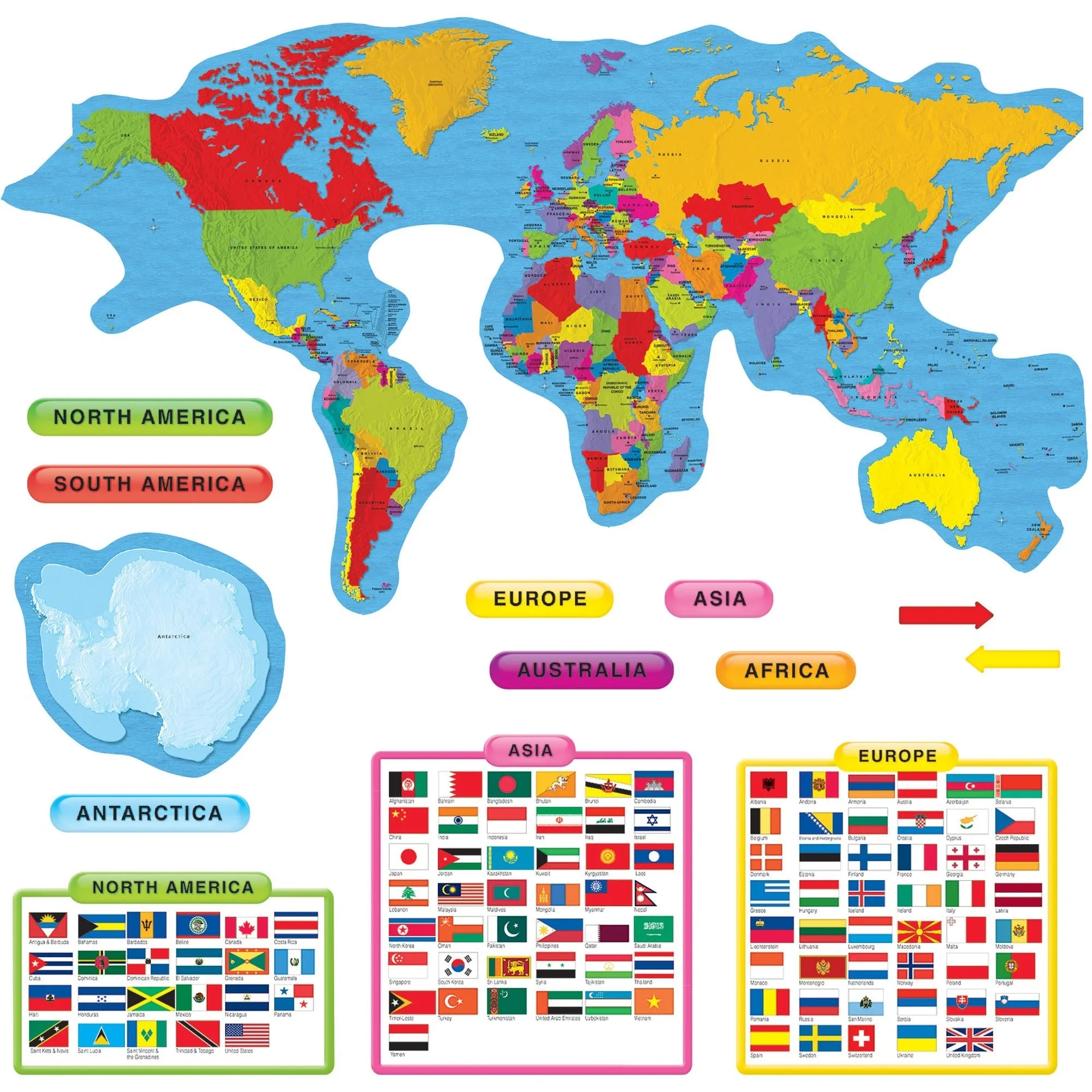Trend Continents & Countries Bulletin Board Set