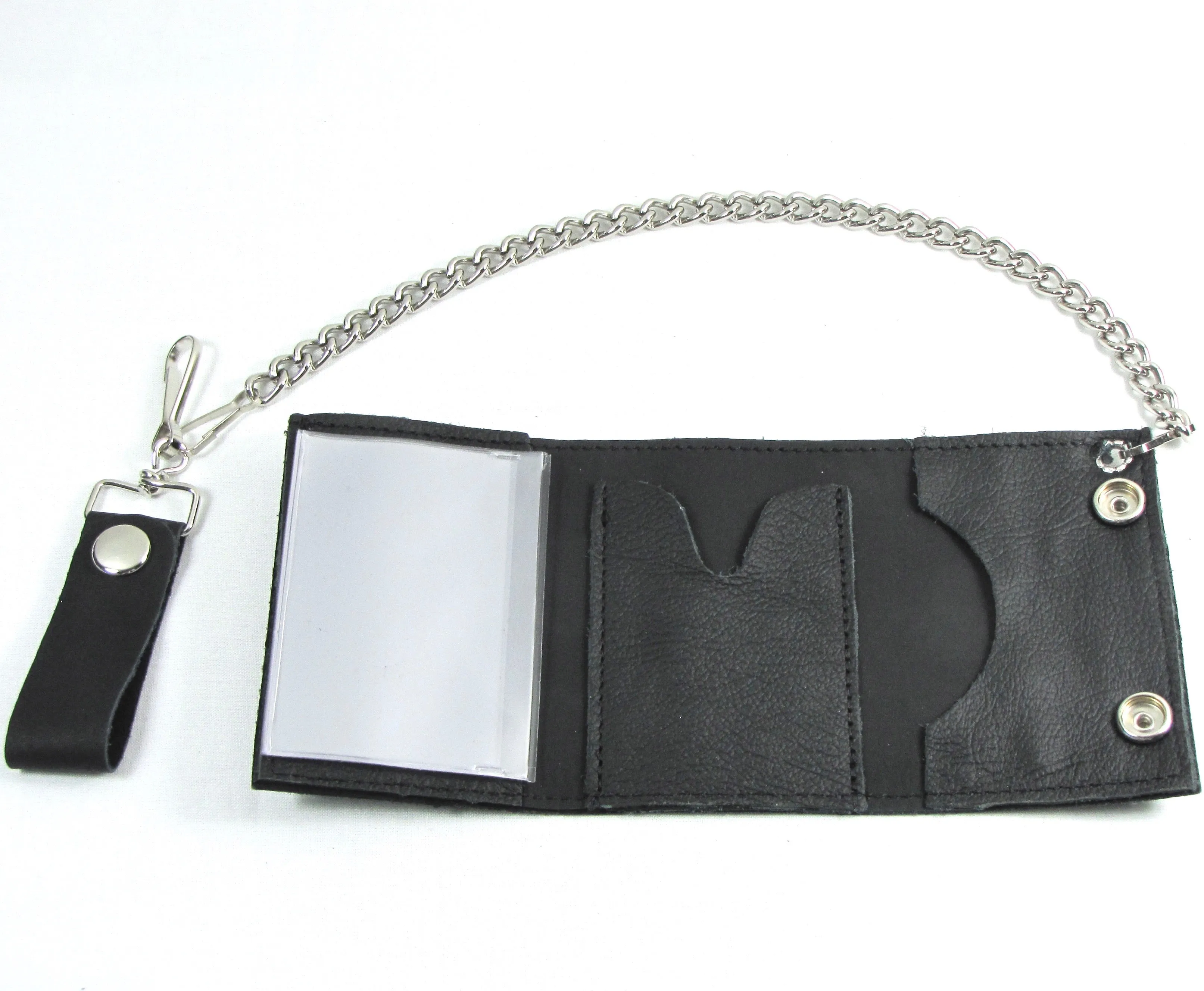 Tri-Fold Wallet w/Chain- Motorcycle Eagle
