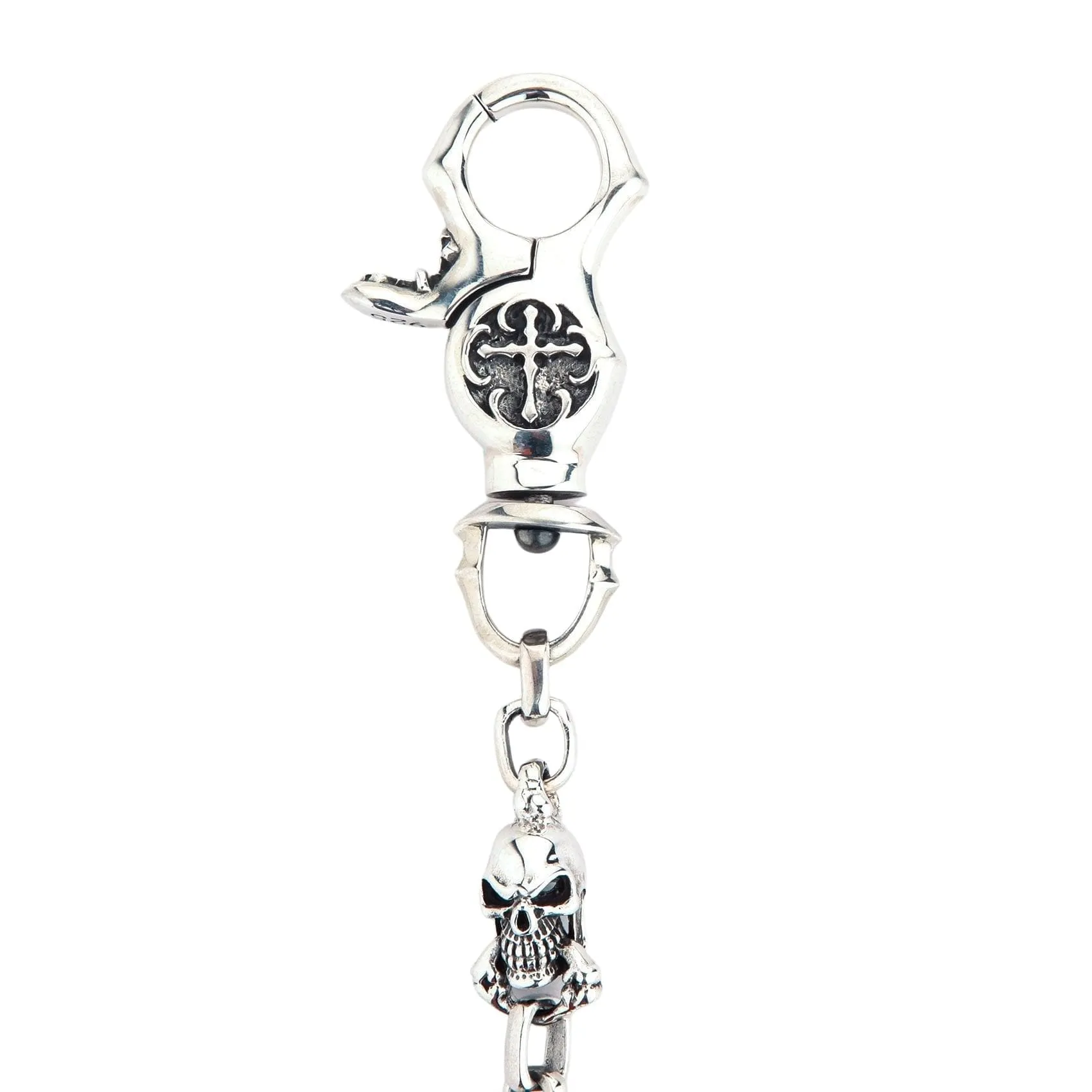 Tribal Gothic Skull Sterling Silver Wallet Chain