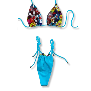 Turquoise Takashi Reversible Tie Bikini