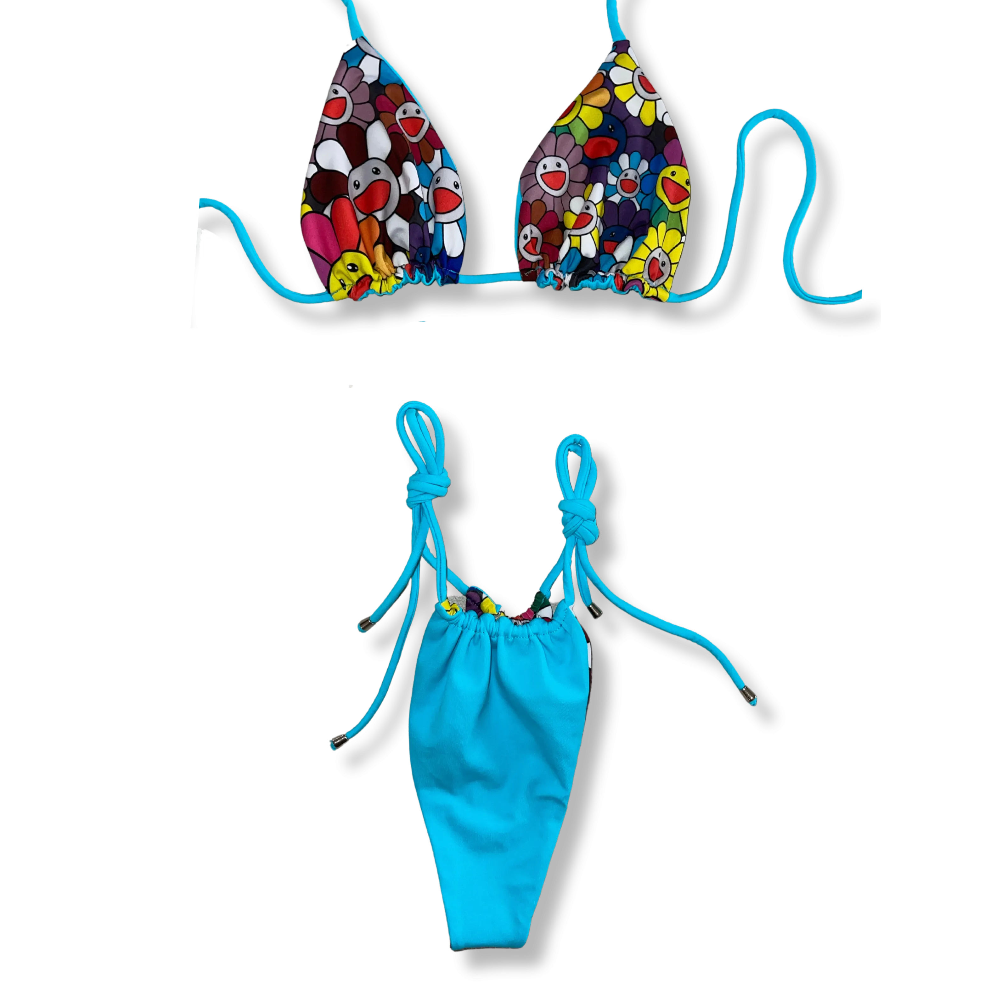 Turquoise Takashi Reversible Tie Bikini