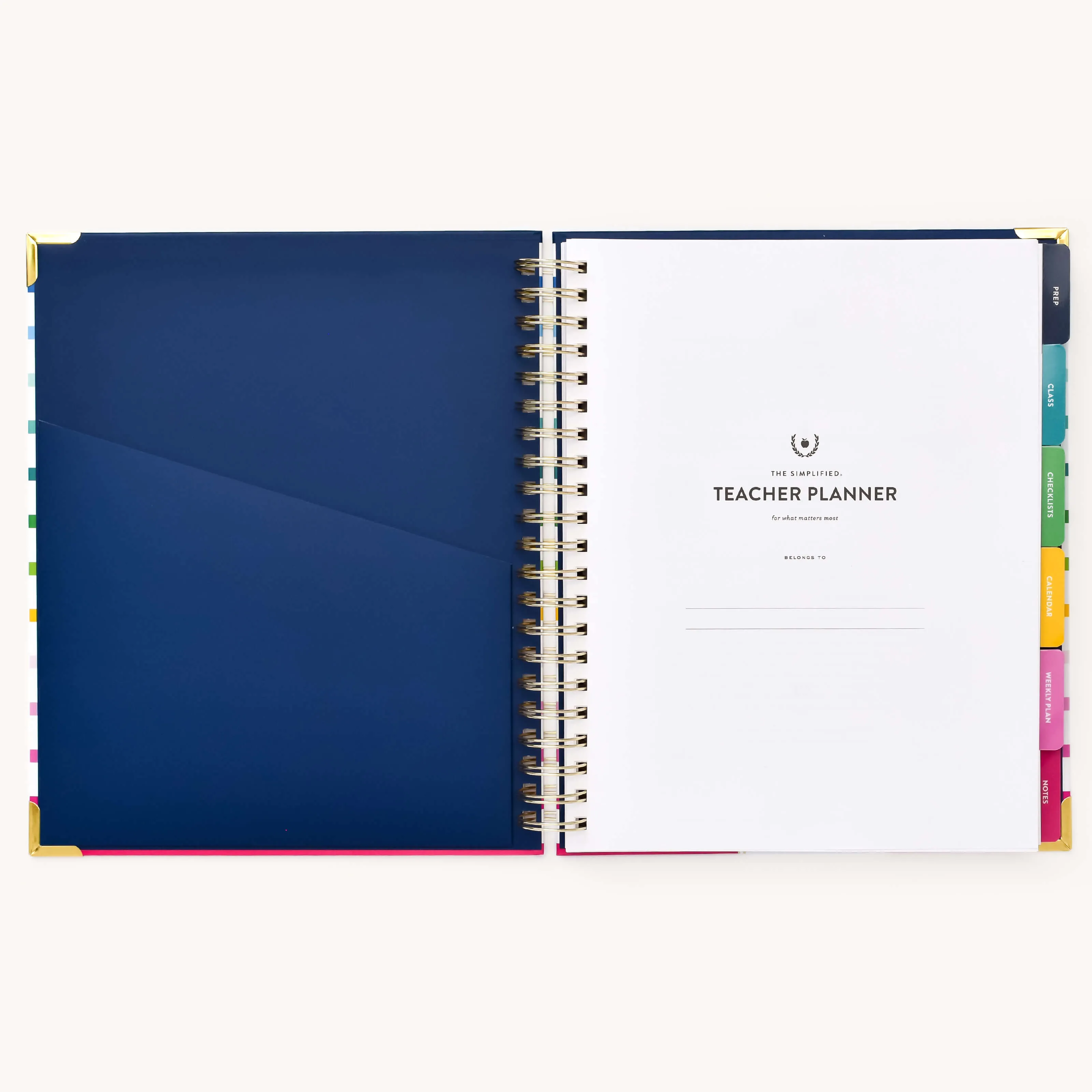 Undated Teacher Planner - Happy Stripe