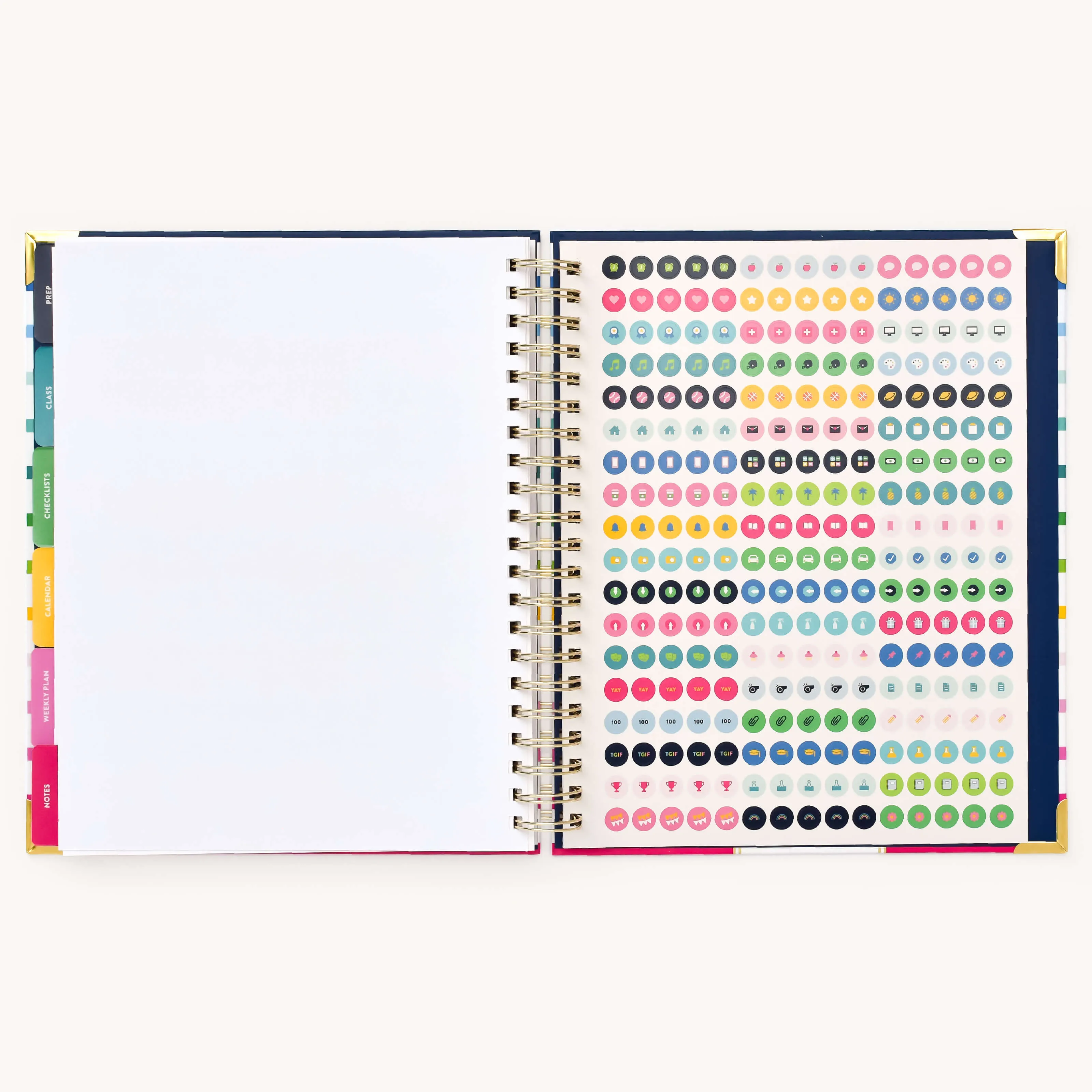 Undated Teacher Planner - Happy Stripe