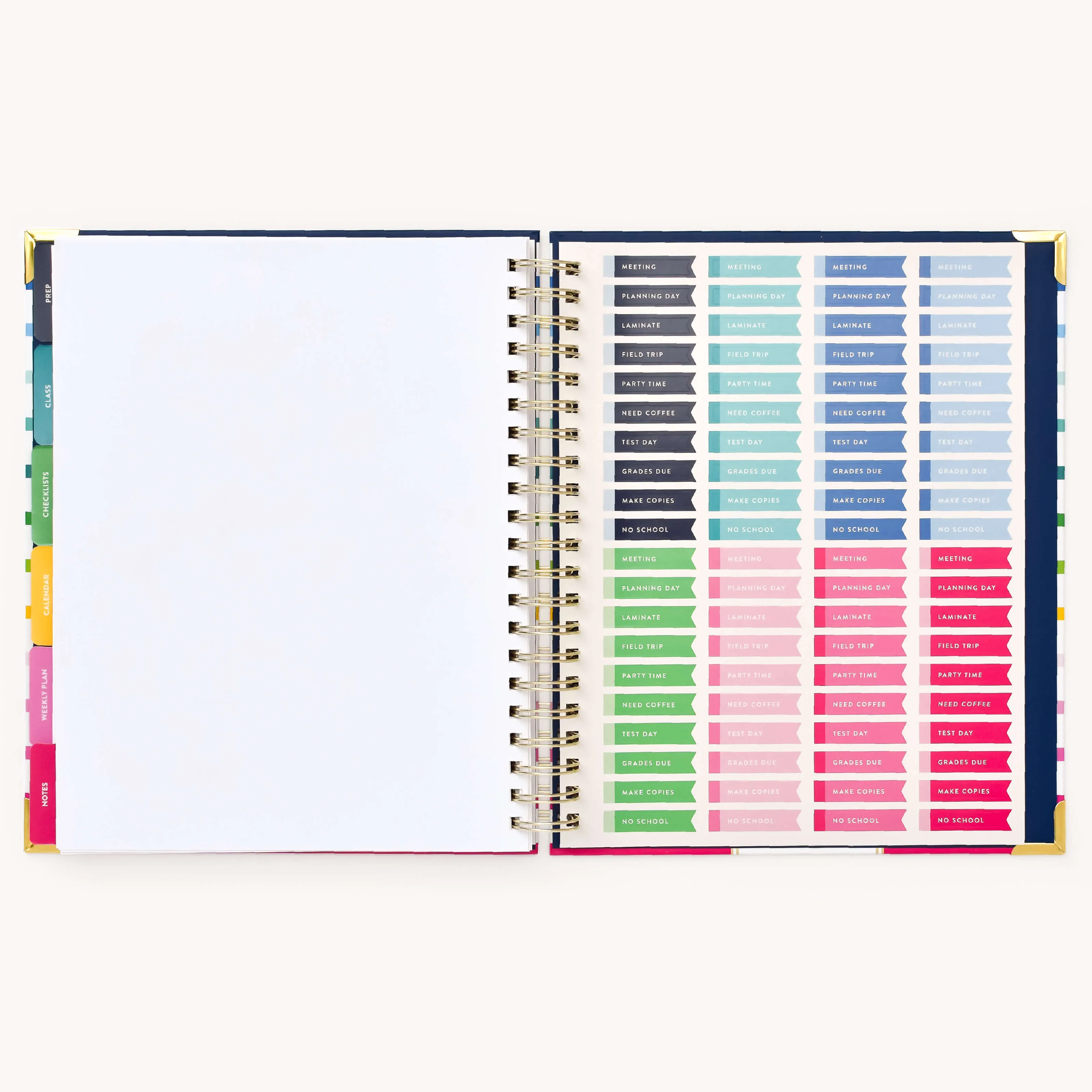 Undated Teacher Planner - Happy Stripe