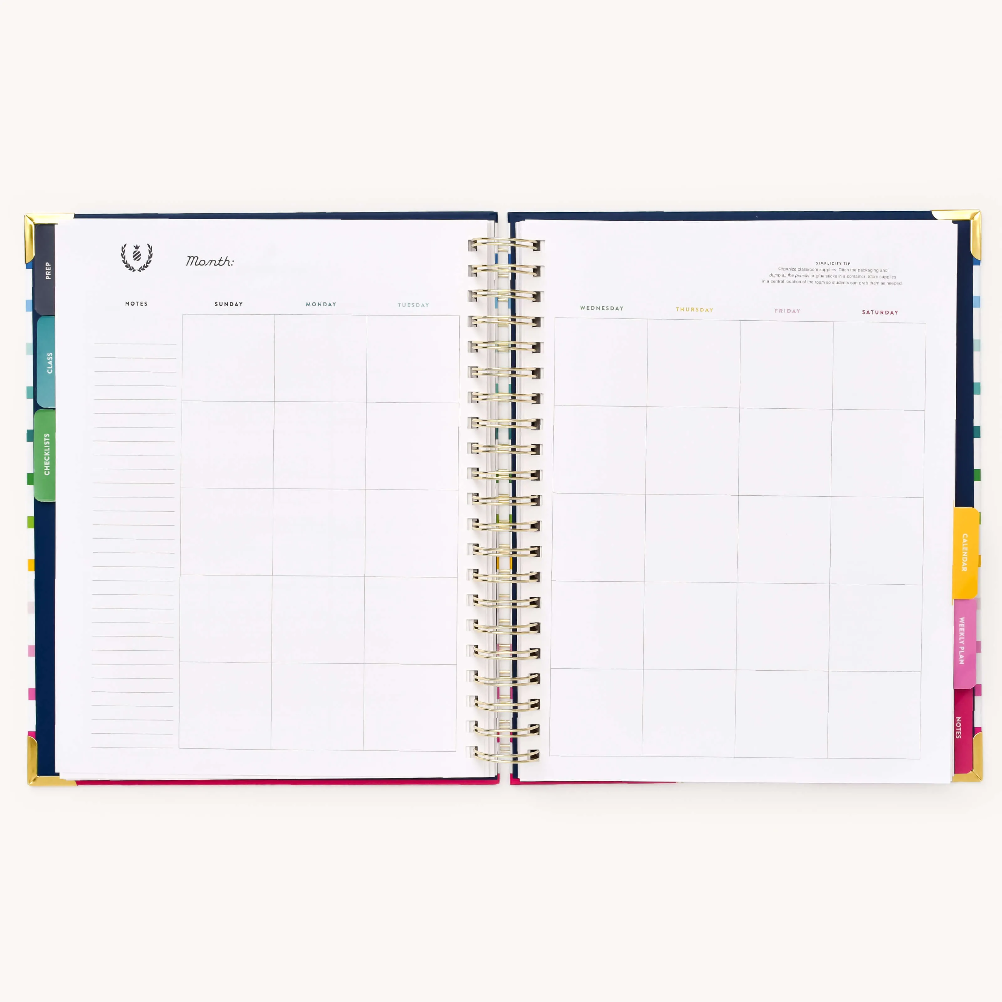 Undated Teacher Planner - Happy Stripe