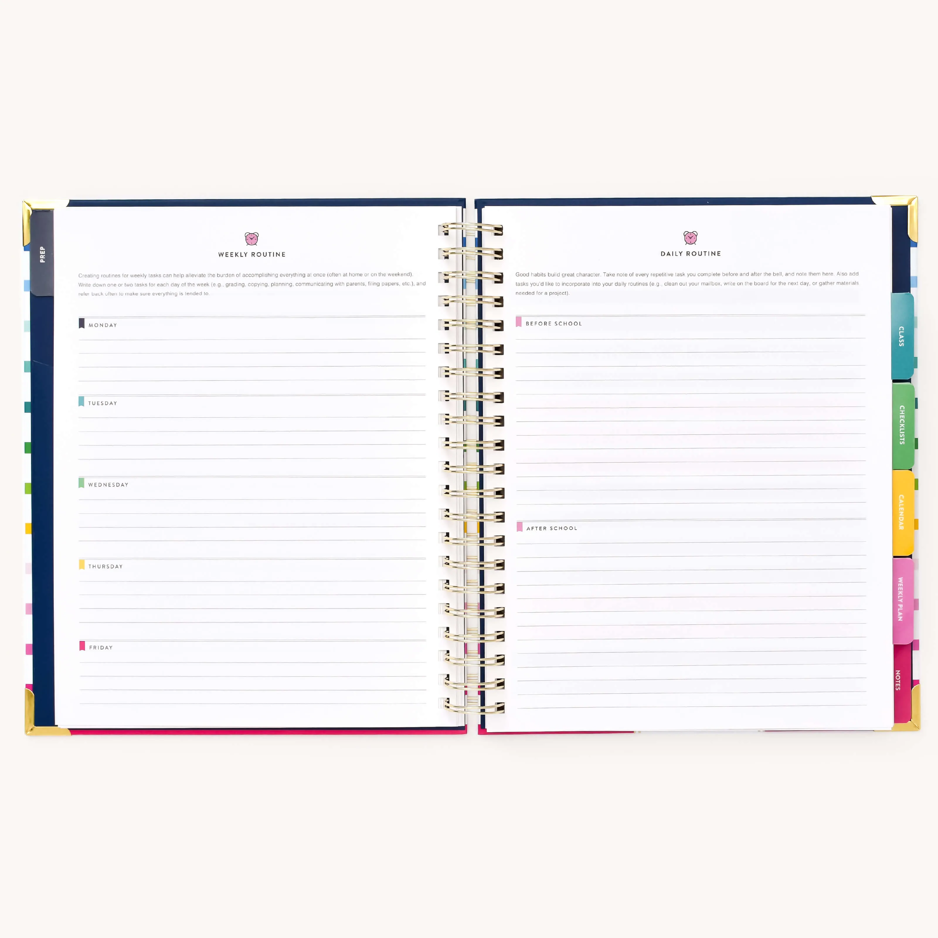 Undated Teacher Planner - Happy Stripe