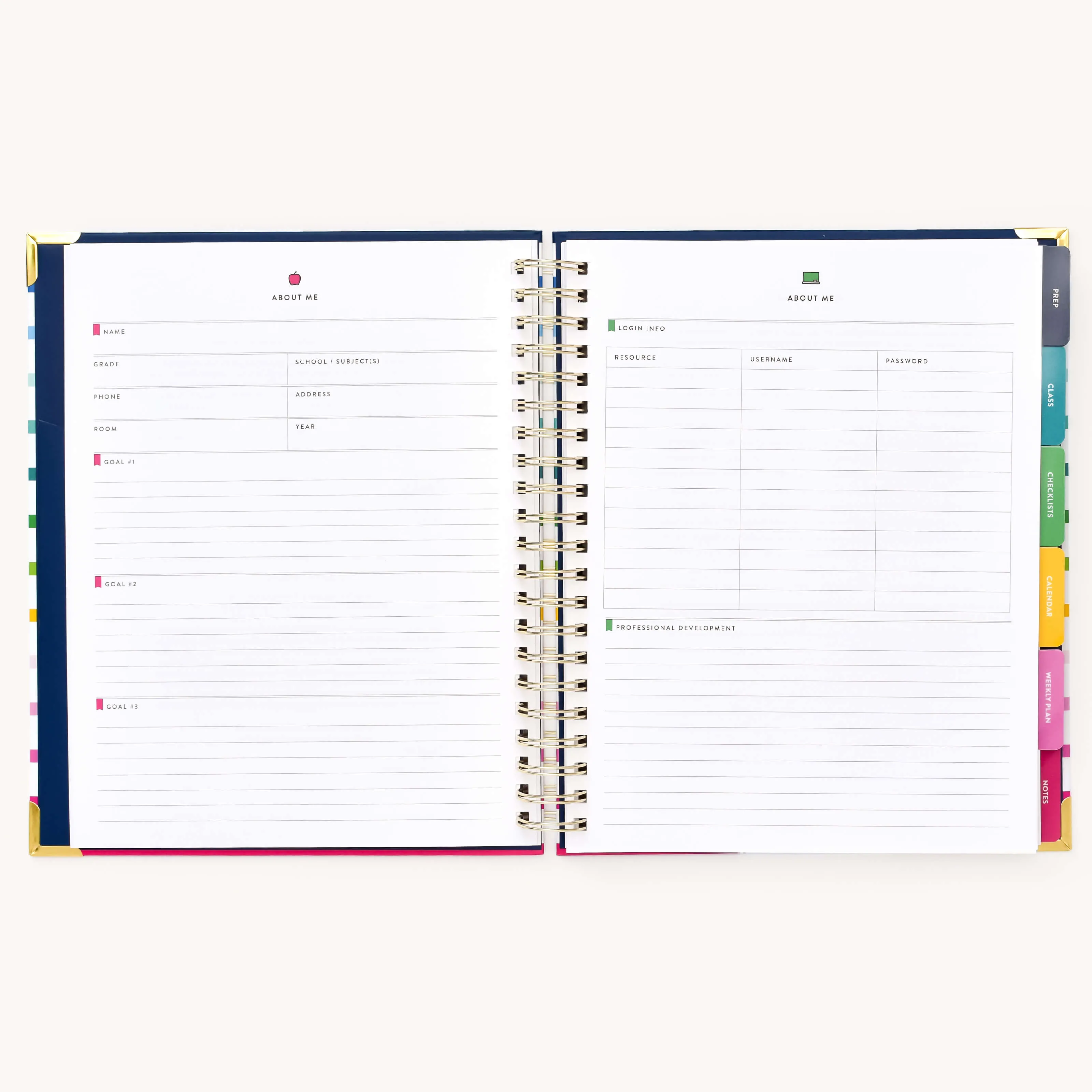 Undated Teacher Planner - Happy Stripe