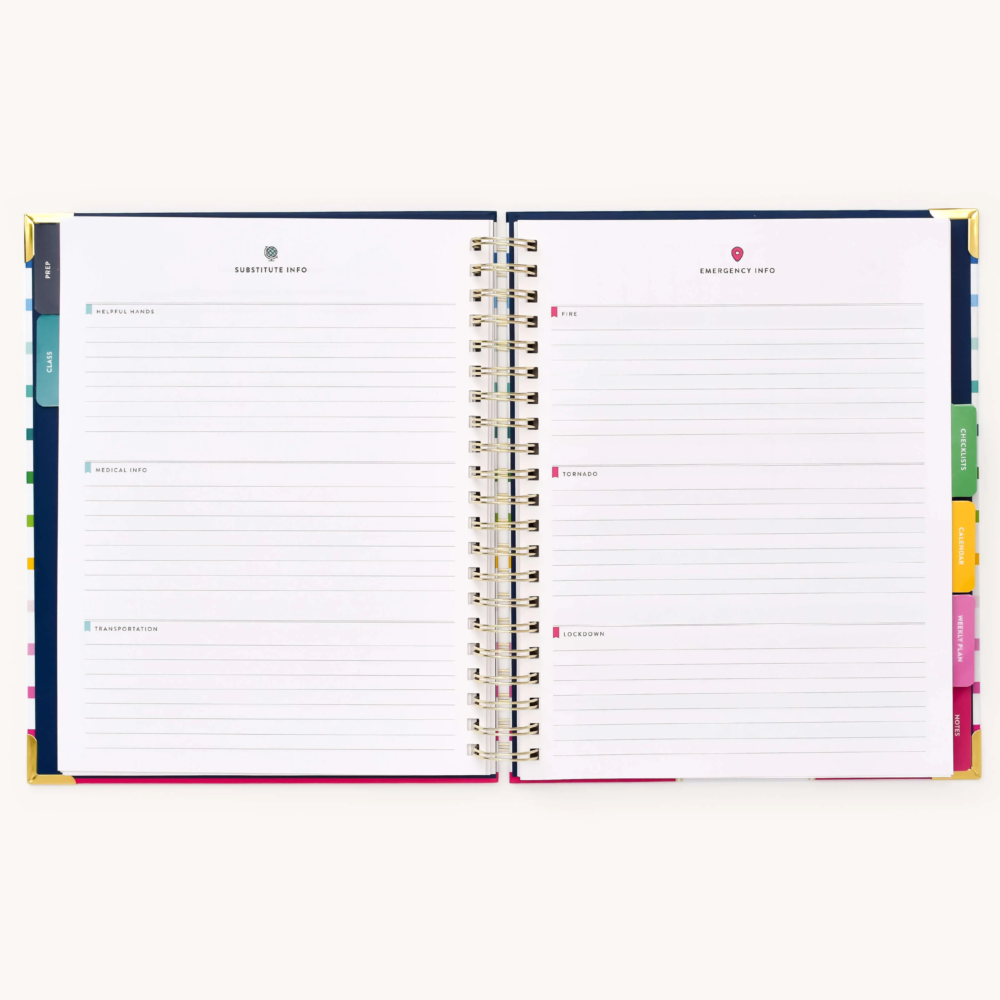 Undated Teacher Planner - Happy Stripe
