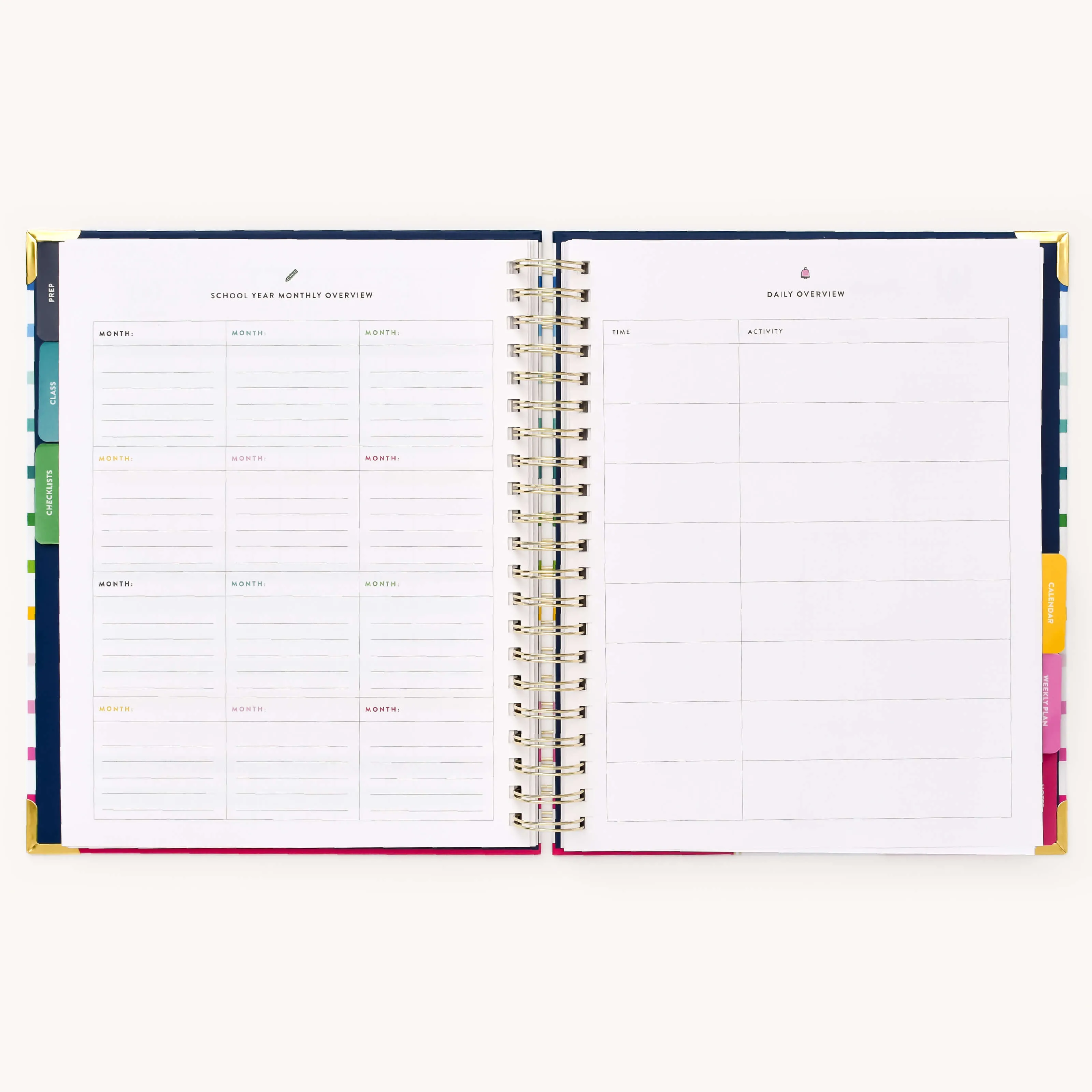 Undated Teacher Planner - Happy Stripe