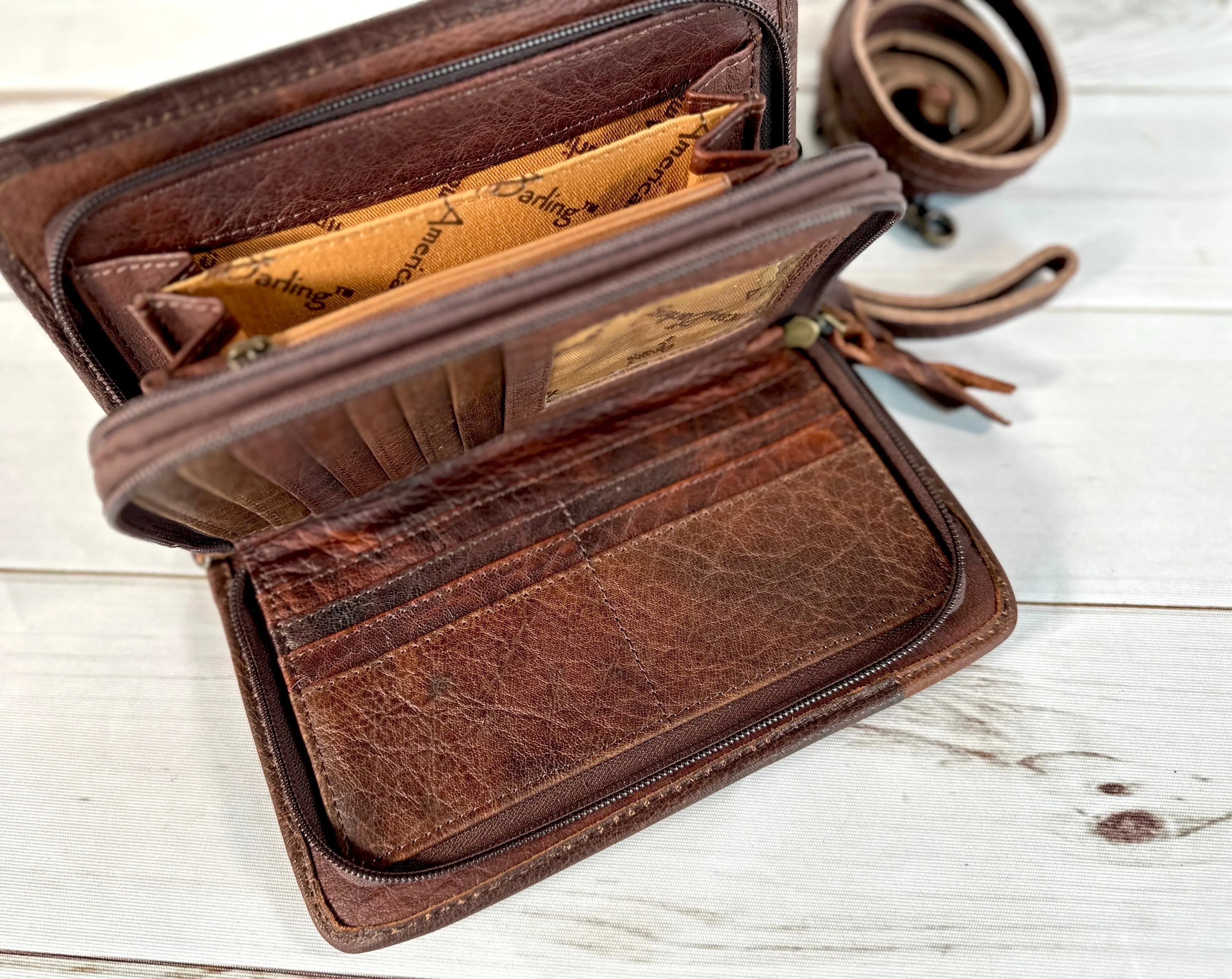 Valley Teal and Red Wool Pattern Carryall Wallet